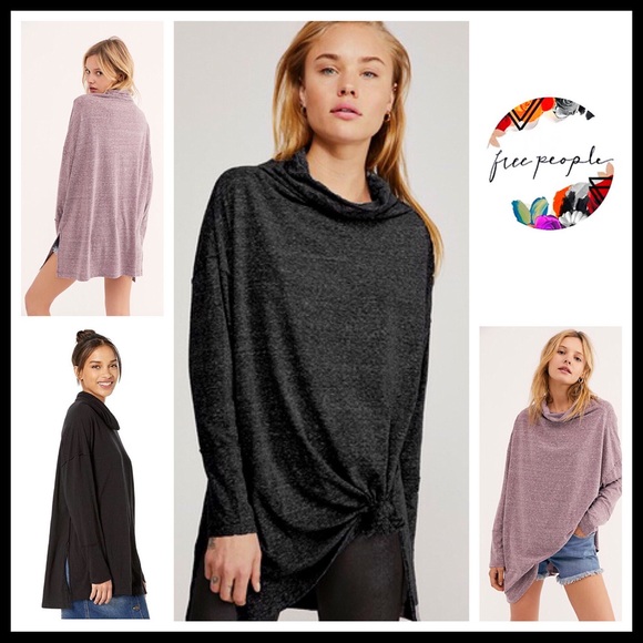 FREE PEOPLE BOHO BLACK FLOWY TUNIC TEE TOP A2C - Picture 12 of 14